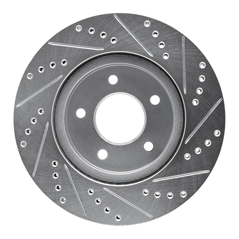 R1 Concepts R1 02-07 Chevrolet Equinox Front Left Drilled & Slotted Silver Brake Rotor