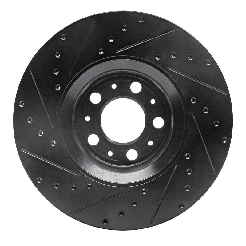 R1 Concepts R1 03-09 Volvo XC90 Front Right Drilled & Slotted Black Brake Rotor