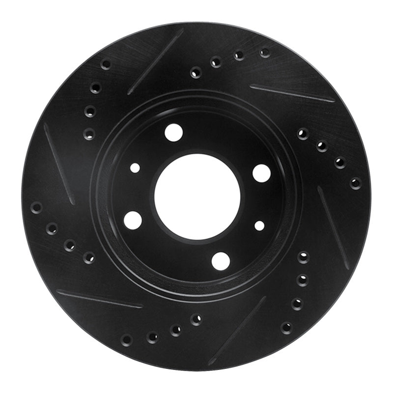 R1 Concepts R1 03-06 Dodge Verna (Mexico) Front Right Drilled & Slotted Black Brake Rotor