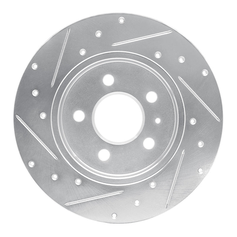 R1 Concepts R1 00-09 Audi A4 (USA/Canada) Rear Right Drilled & Slotted Silver Brake Rotor