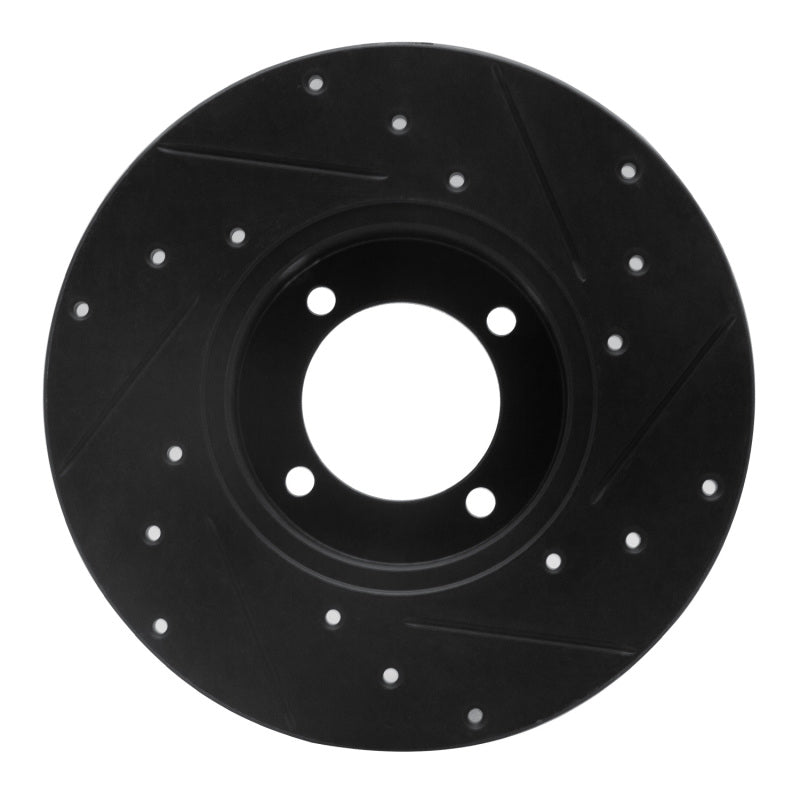 R1 Concepts R1 80-83 Nissan 200SX Front Left Drilled & Slotted Black Brake Rotor