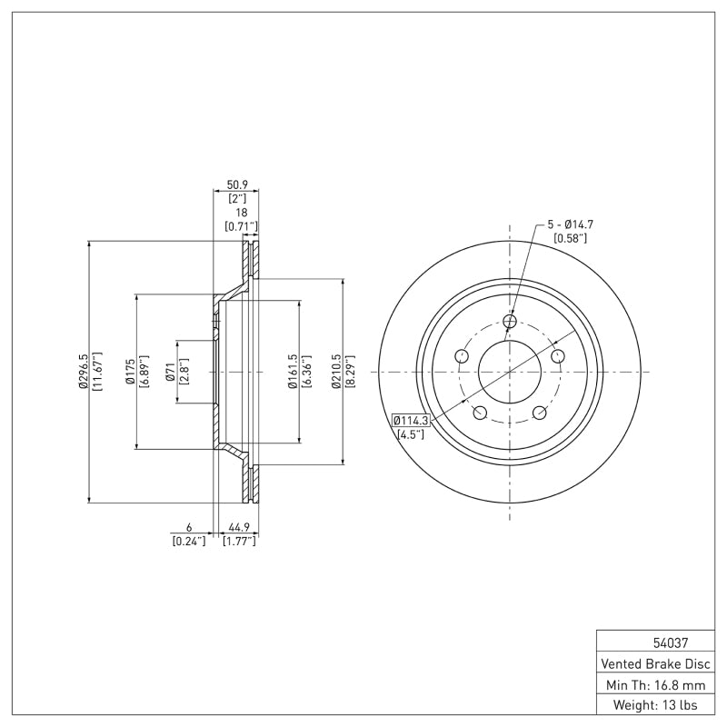 DFC 94-04 Ford Mustang Rear Brake Rotor