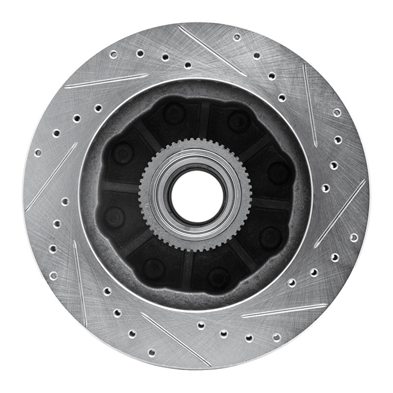 R1 Concepts R1 92-02 Chevrolet Suburban 2500 Front Left Drilled & Slotted Silver Brake Rotor