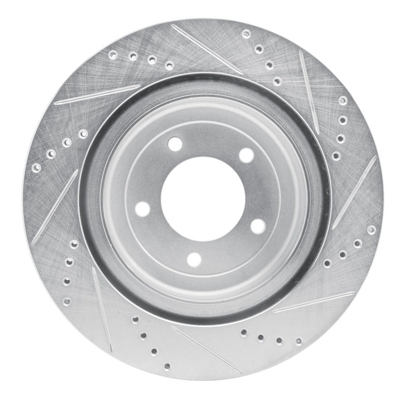 R1 Concepts R1 2006-2013 Chevrolet Corvette Rear Left Drilled & Slotted Silver Brake Rotor