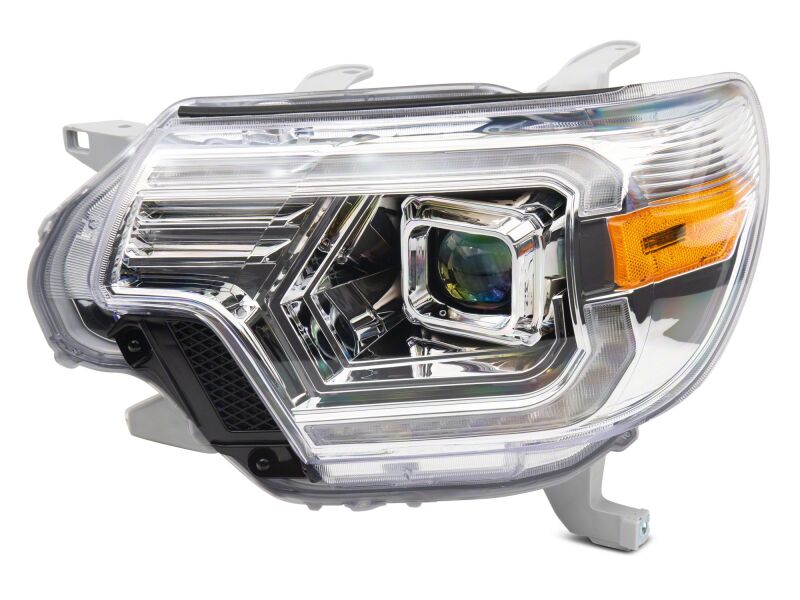 Raxiom 12-15 Toyota Tacoma Axial Series Switchback Projector Headlights- Chrome- Clear Lens