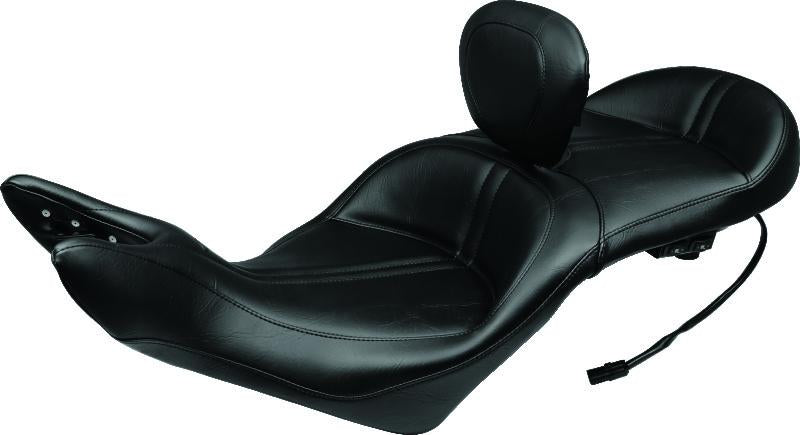 Mustang Motorcycle Mustang 08-17 Victory Vision Standard Touring 1PC Seat w/Driver Backrest - Black