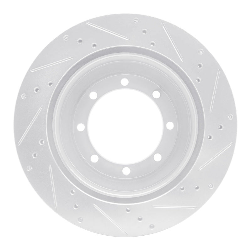 R1 Concepts R1 99-07 Ford E-350 Super Duty Rear Left Drilled & Slotted Silver Brake Rotor