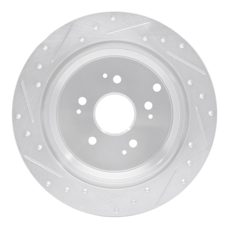 R1 Concepts R1 02-04 Honda Odyssey Rear Right Drilled & Slotted Silver Brake Rotor
