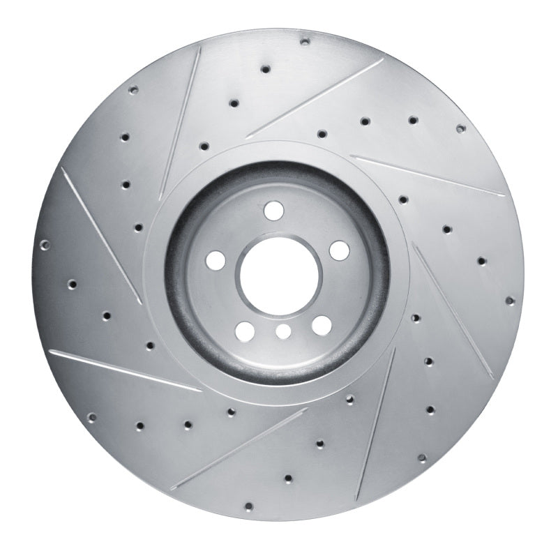 R1 Concepts R1 17-25 BMW M850i xDrive Gran Coupe Right Front Drilled & Slotted Silver Brake Rotor