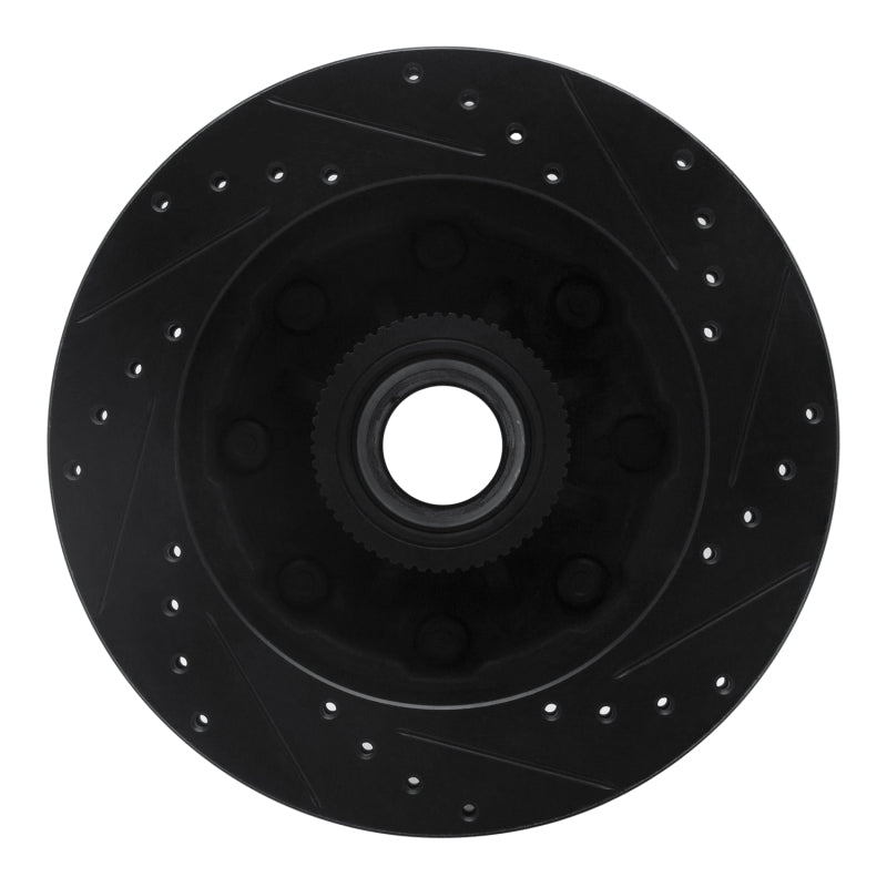 R1 Concepts R1 93-95 Chevrolet G30 Front Left Drilled & Slotted Black Brake Rotor