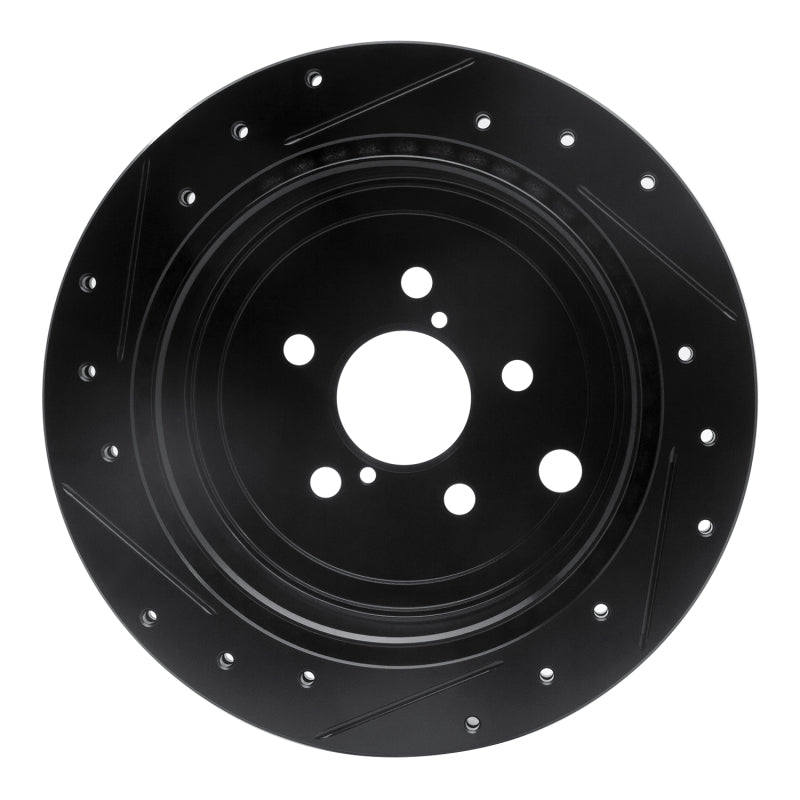 R1 Concepts R1 10-25 Scion FR-S Rear Right Drilled & Slotted Black Brake Rotor