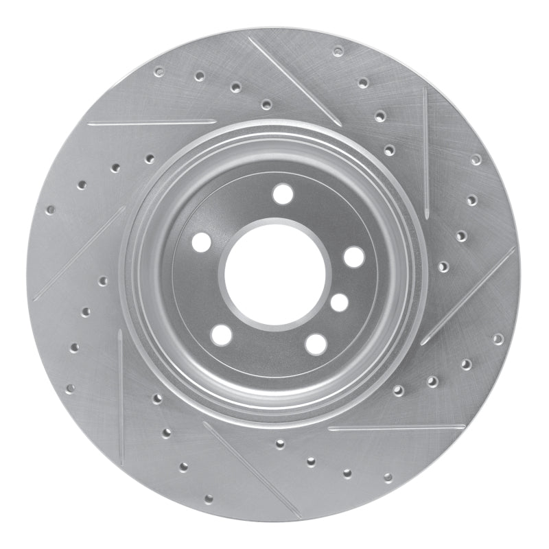 R1 Concepts R1 04-10 BMW 545I Rear Left Drilled & Slotted Silver Brake Rotor