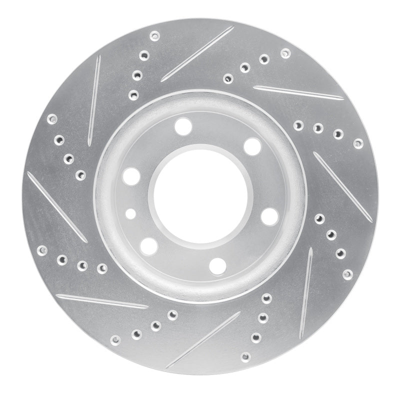 R1 Concepts R1 06-25 American Coach Patriot Front Right Drilled & Slotted Silver Brake Rotor