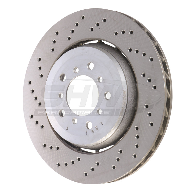 SHW Performance SHW 05-06 BMW M3 3.2L Left Front Cross-Drilled Lightweight Brake Rotor (34112282445)