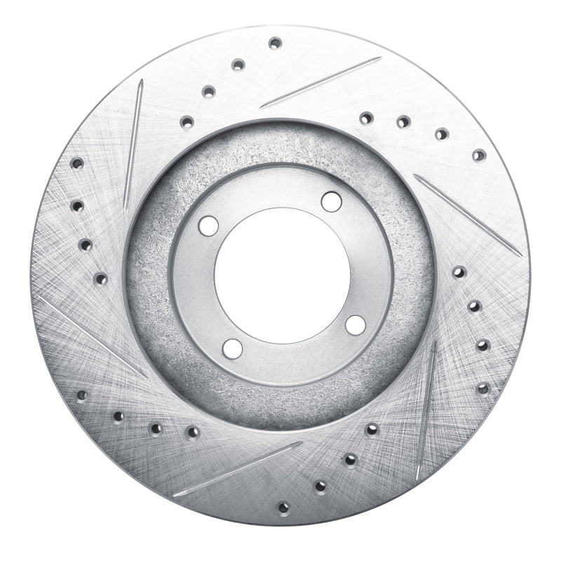 R1 Concepts R1 85-88 Toyota Cressida Front Right Drilled & Slotted Silver Brake Rotor