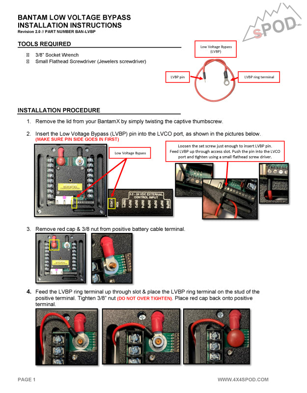 sPOD Bantam Low Voltage Bypass