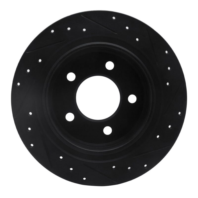 R1 Concepts R1 04-08 Chrysler Pacifica Rear Left Drilled & Slotted Black Brake Rotor