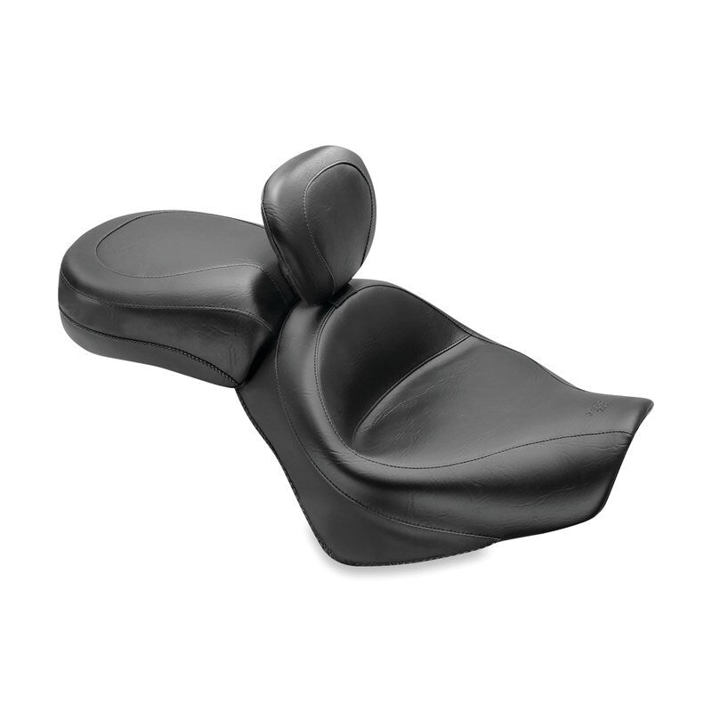 Mustang Motorcycle Mustang 07-15 Honda VT750C2 Spirit, 10-20 Phantom Wide Touring 2PC Seat w/Driver Backrest - Black