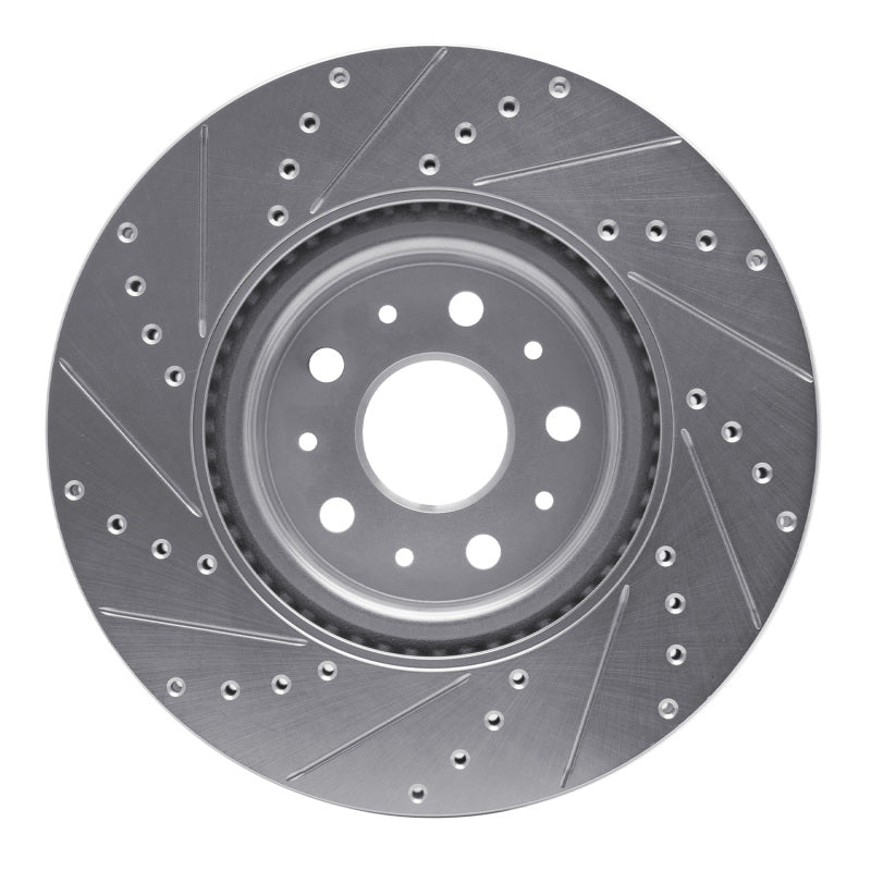 R1 Concepts R1 14-25 Cadillac CT5 Front Right Drilled & Slotted Silver Brake Rotor