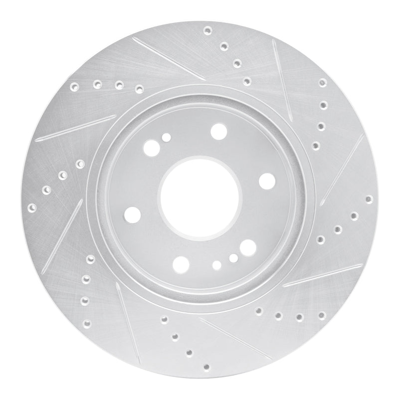 R1 Concepts R1 2019-2026 Cadillac Vistiq Front Left Drilled & Slotted Silver Brake Rotor
