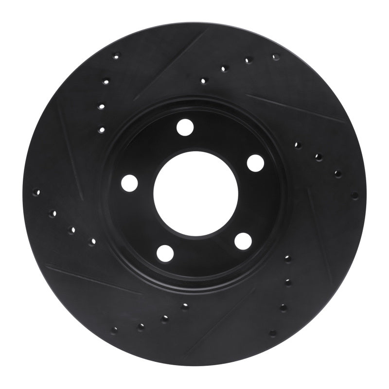 R1 Concepts R1 01-07 Ford Escape Front Right Drilled & Slotted Black Brake Rotor
