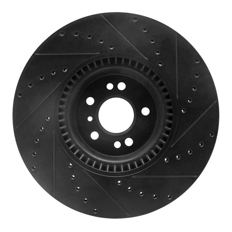 R1 Concepts R1 07-09 Mercedes-Benz GL320 Front Left Drilled & Slotted Black Brake Rotor