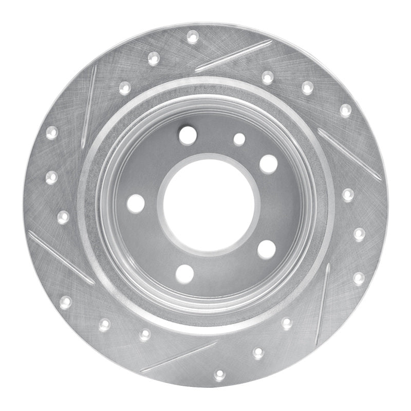 R1 Concepts R1 88-91 BMW M3 Rear Right Drilled & Slotted Silver Brake Rotor