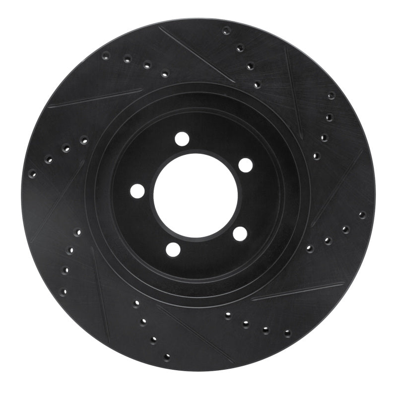 R1 Concepts R1 03-05 Lincoln AVIATOR Front Left Drilled & Slotted Black Brake Rotor
