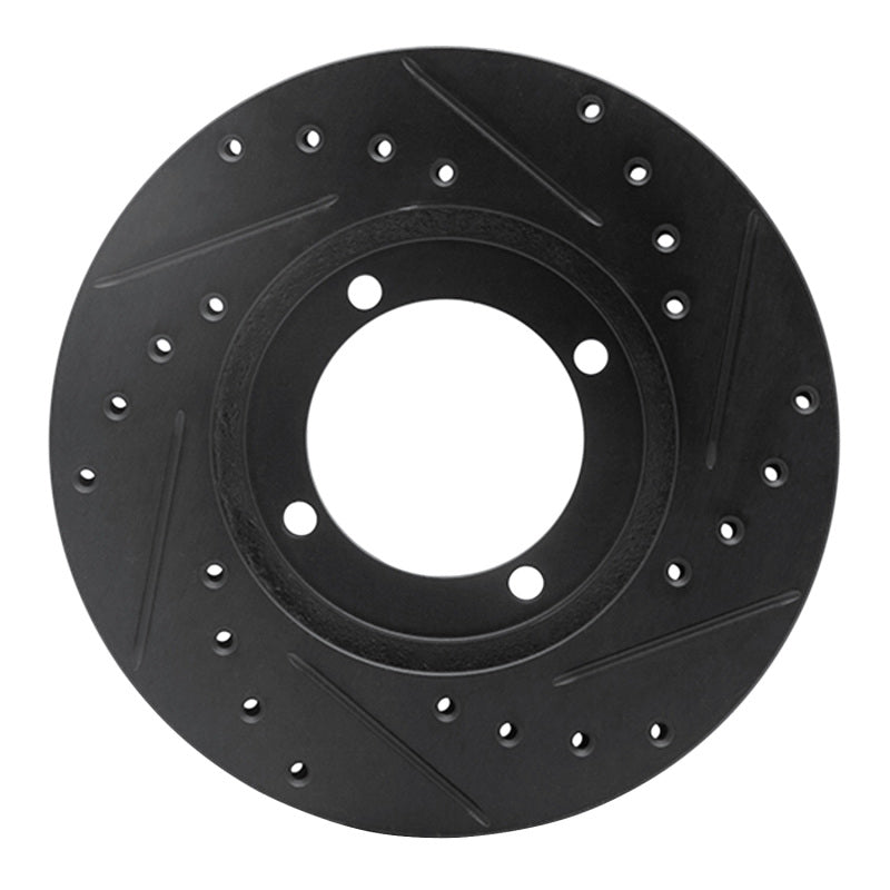 R1 Concepts R1 83-91 Dodge COLT Front Left Drilled & Slotted Black Brake Rotor