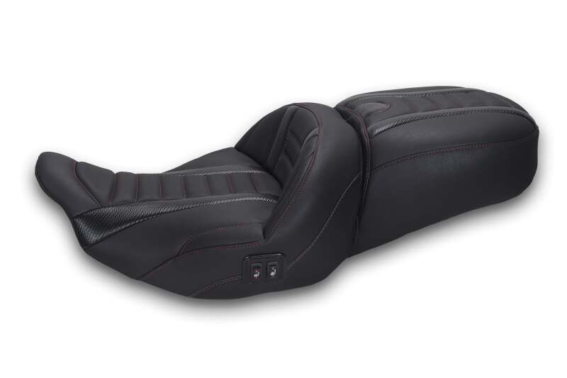Mustang Motorcycle Mustang 23-26 Harley CVO Road Glide, Street Glide, Heated ST Deluxe 1pc 2Up Blk w/D Cherry Thread