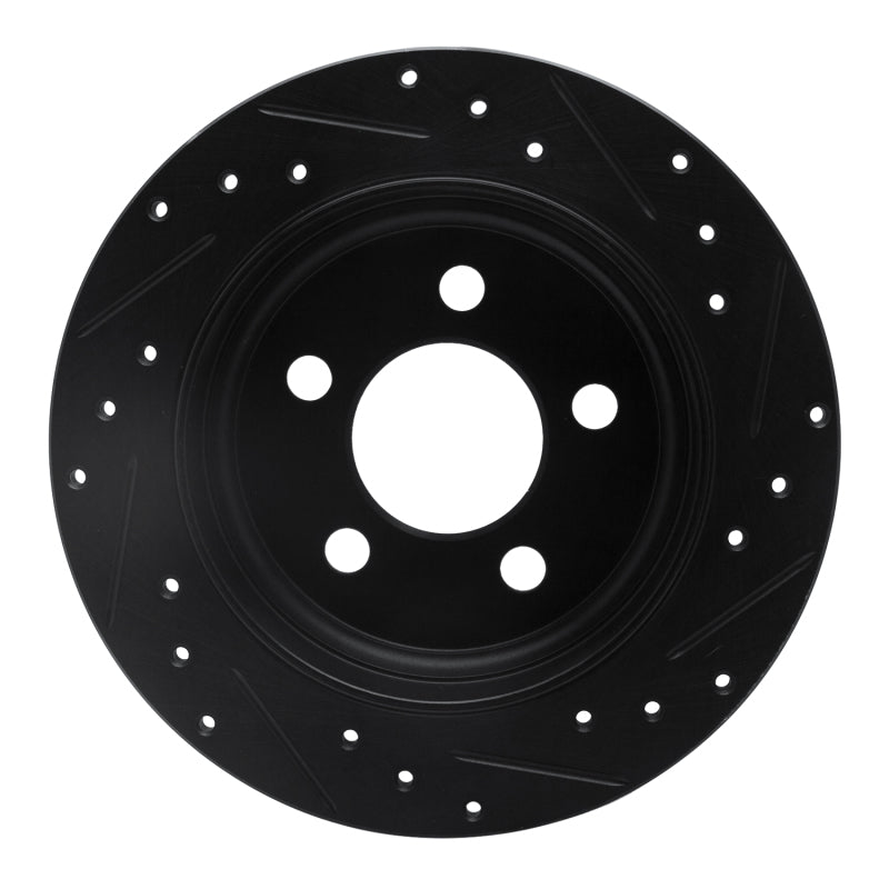 R1 Concepts R1 03-07 Jeep Liberty Rear Left Drilled & Slotted Black Brake Rotor