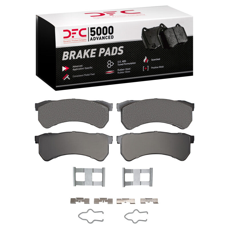 DFC 16-24 Freightliner MT35 Front/Rear 5000 Advanced Semi Metallic Brake Pads and Hardware Kit