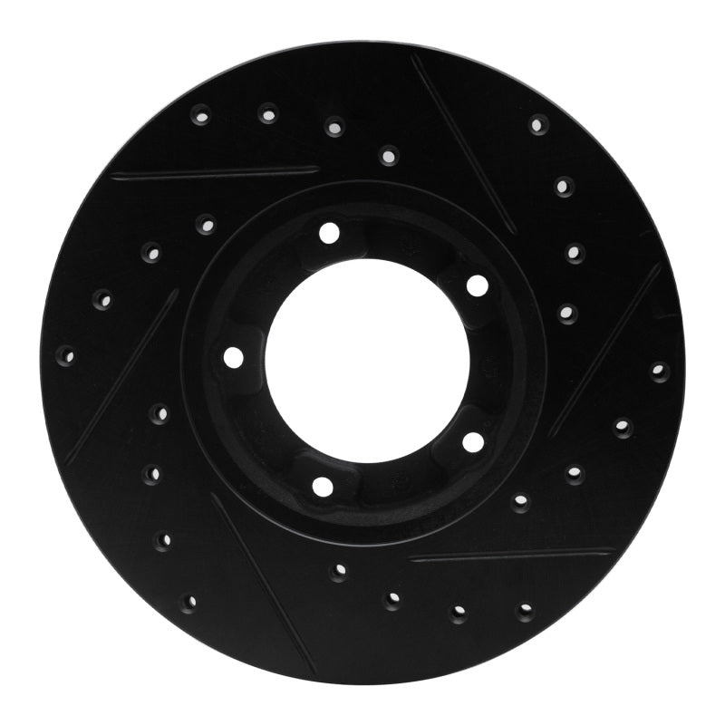 R1 Concepts R1 85-92 Toyota Pickup Front Left Drilled & Slotted Black Brake Rotor