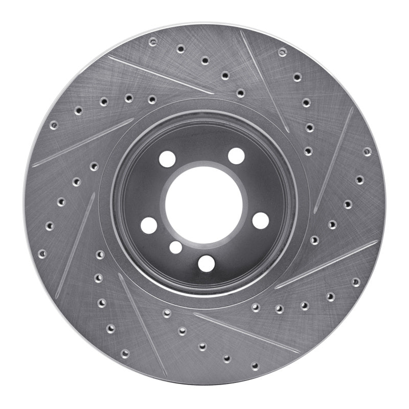 R1 Concepts R1 03-05 Land Rover Range Rover Front Left Drilled & Slotted Silver Brake Rotor