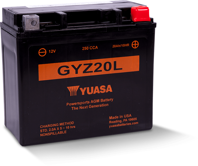 Yuasa Battery Yuasa GYZ20L High Performance Maintenance Free AGM 12-Volt Battery