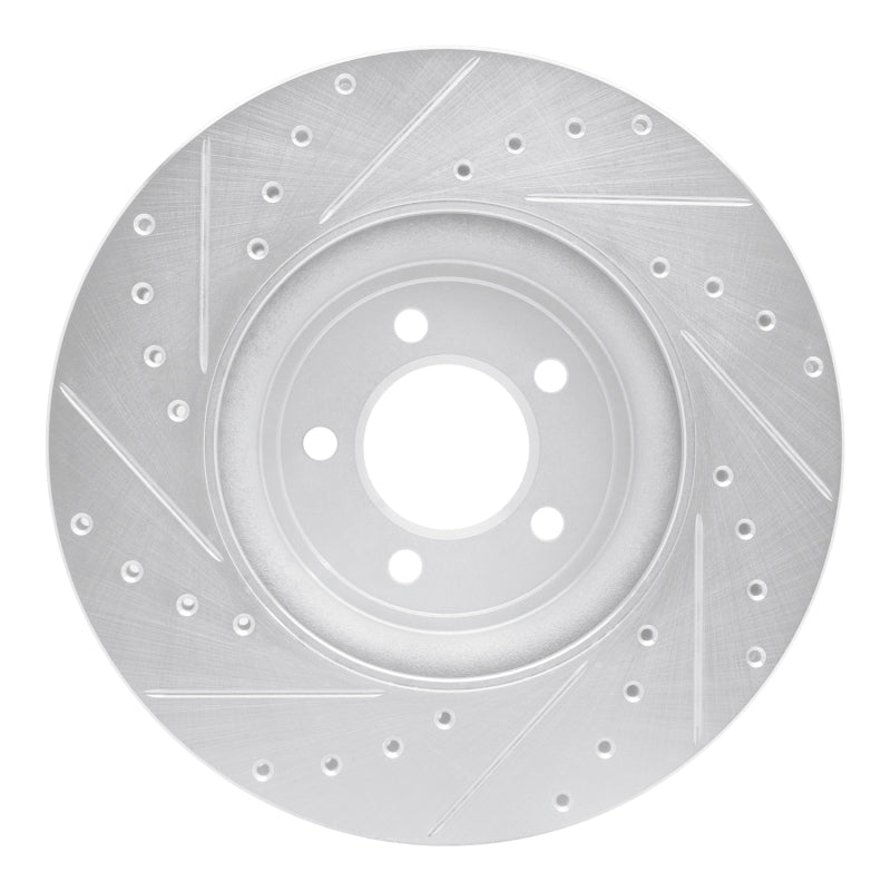 R1 Concepts R1 06-10 Jaguar S-Type Front Right Drilled & Slotted Silver Brake Rotor