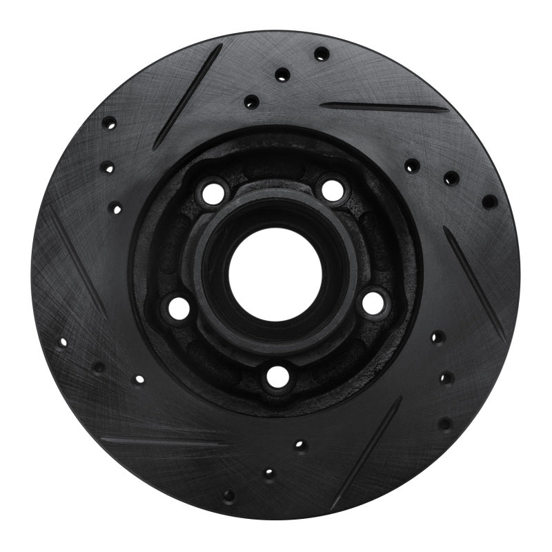 R1 Concepts R1 88-91 Mazda 929 Front Right Drilled & Slotted Black Brake Rotor