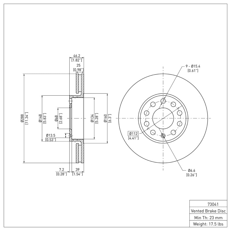 DFC 92-8 Audi A4 (USA/Canada) Front GeoSPEC Coated Rotor