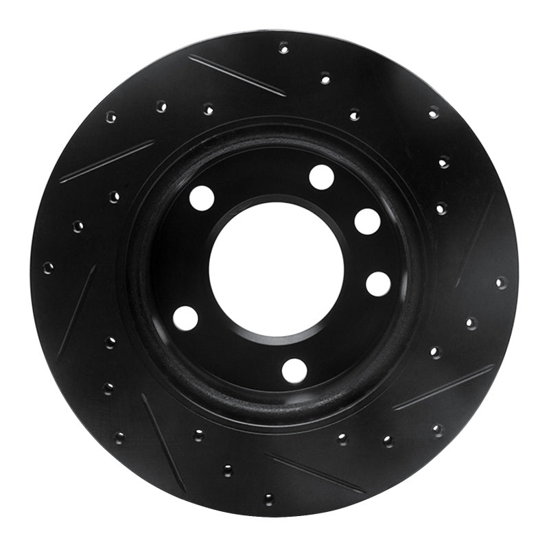 R1 Concepts R1 02-06 Dodge Sprinter 3500 Front Left Drilled & Slotted Black Brake Rotor