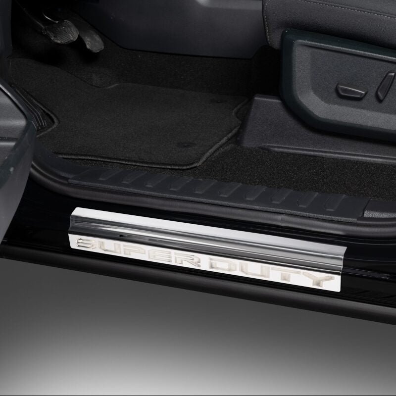 Putco 99-16 Ford SuperDuty Regular Cab & Super Cab w/ SUPERDUTY Etching - 2pcs SS Door Sills