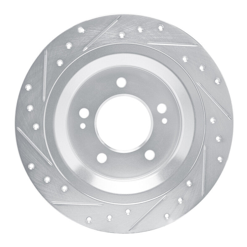 R1 Concepts R1 2021-2025 Hyundai Tucson Rear Right Drilled & Slotted Silver Brake Rotor