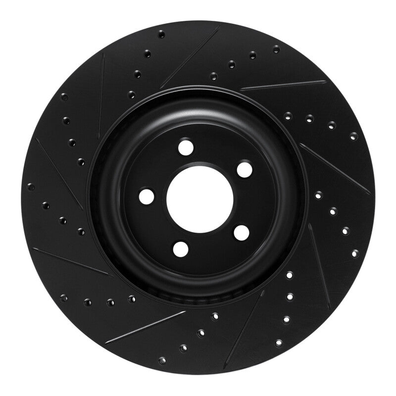 R1 Concepts R1 20-25 Ford Explorer Front Right Drilled & Slotted Black Brake Rotor