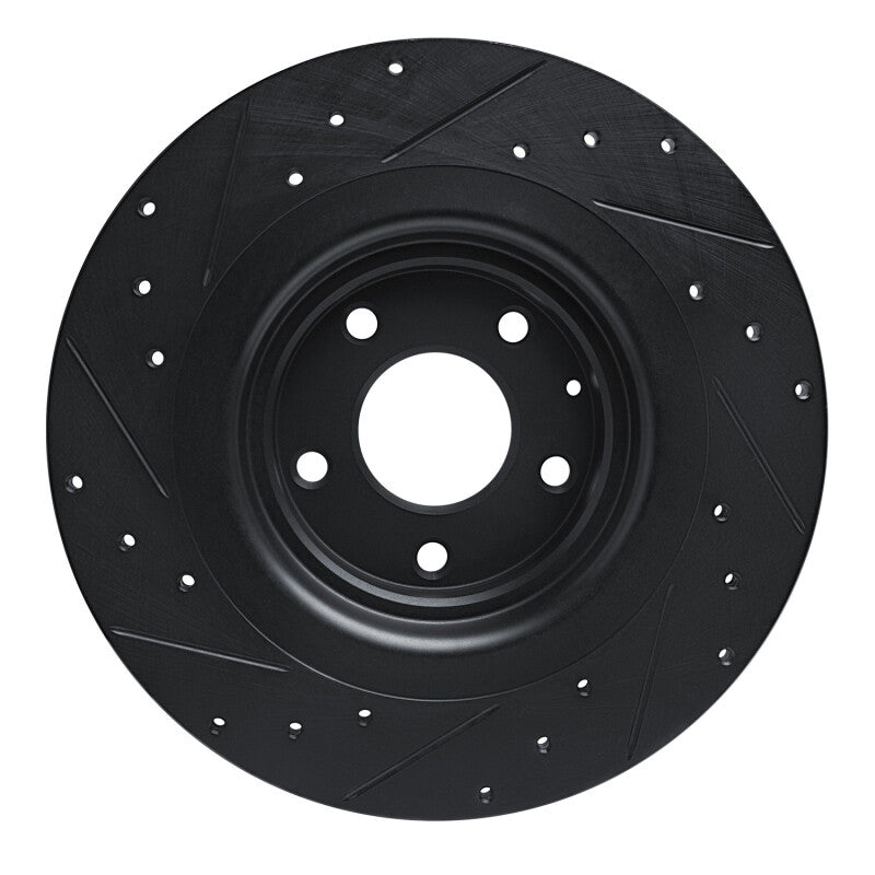 R1 Concepts R1 16-23 Mazda CX-9 Rear Right Drilled & Slotted Black Brake Rotor