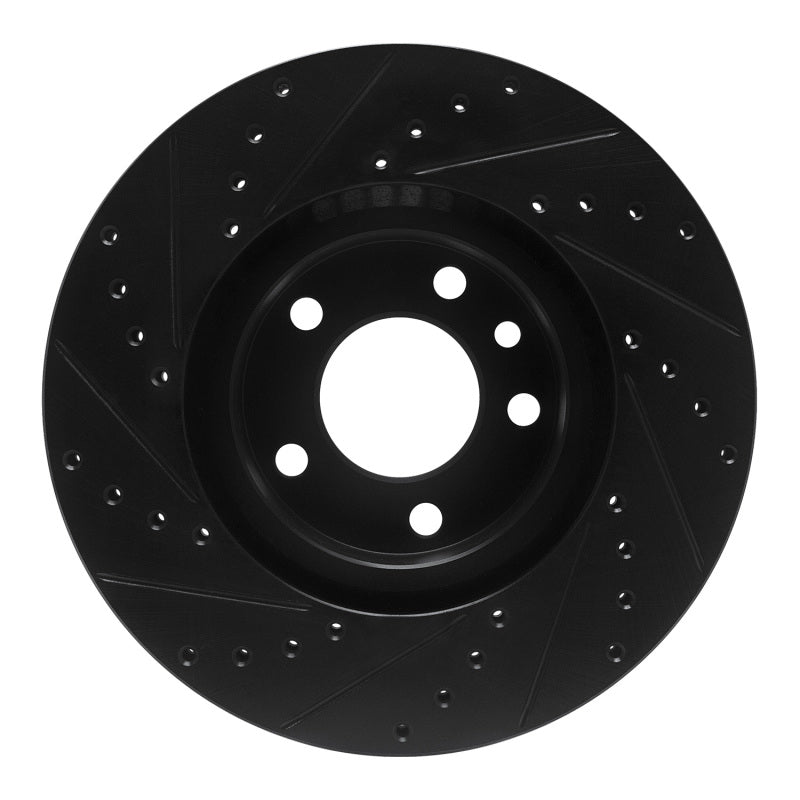 R1 Concepts R1 97-01 Cadillac CATERA Front Right Drilled & Slotted Black Brake Rotor