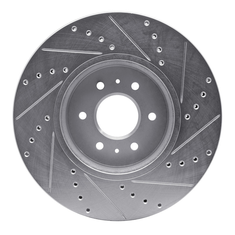 R1 Concepts R1 09-10 Kia BORREGO Front Left Drilled & Slotted Silver Brake Rotor