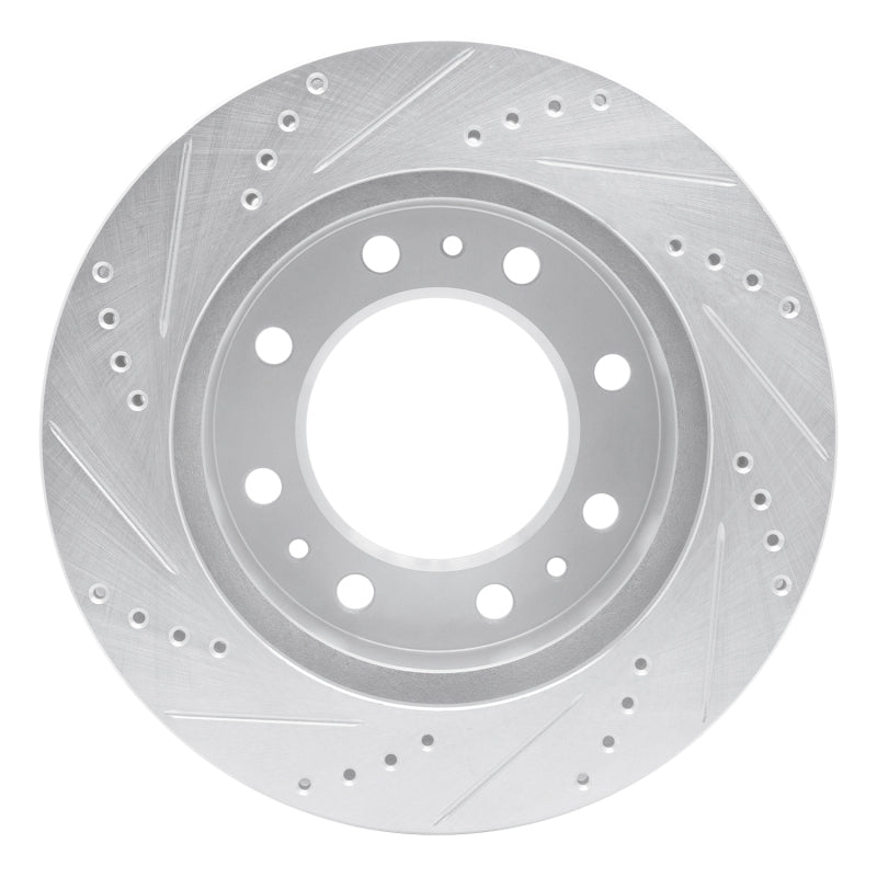 R1 Concepts R1 06-11 Cadillac DTS Front Right Drilled & Slotted Silver Brake Rotor