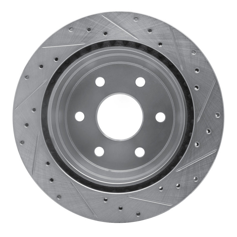 R1 Concepts R1 00-14 Cadillac Escalade Rear Left Drilled & Slotted Silver Brake Rotor