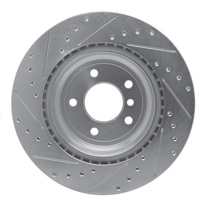 R1 Concepts R1 06-15 BMW 335XI Rear Right Drilled & Slotted Silver Brake Rotor