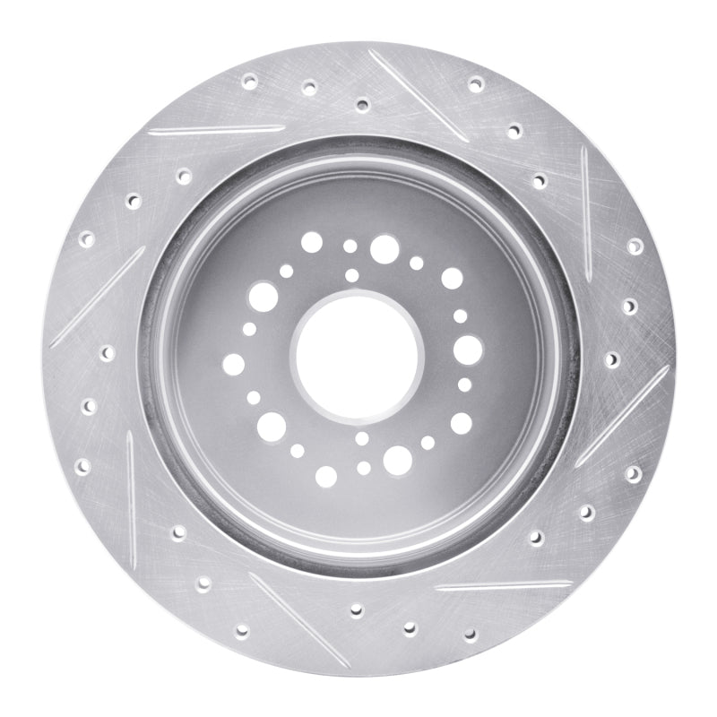 R1 Concepts R1 92-00 Lexus LS400 Rear Left Drilled & Slotted Silver Brake Rotor