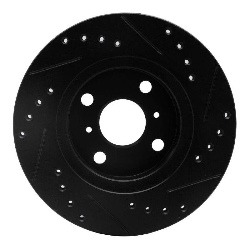 R1 Concepts R1 93-02 Chevrolet Prizm Front Left Drilled & Slotted Black Brake Rotor